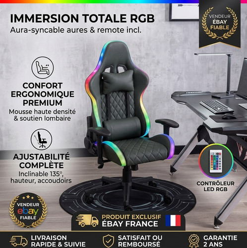 Chaise bureau led - bureau, rgb